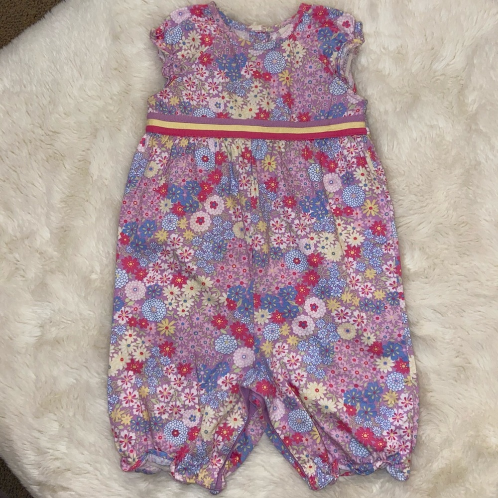Hanna Andersson Purple Flower Romper, Size 90cm